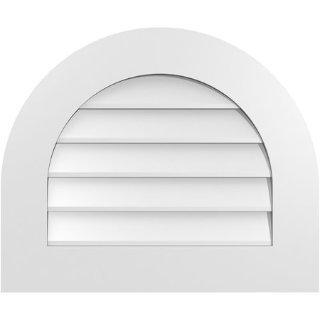 Ekena Millwork Round Top Surface Mount PVC Gable Vent: Non-Functional, w/ 3-1/2"W x 1"P Standard Frame, 24"W x 20"H GVPRT24X2001SN